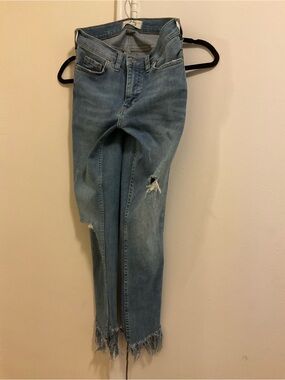 We The Free Light Blue Distressed Ankle Jeans